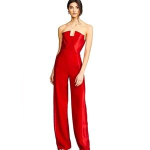 Elegant Bonfire Red Strapless Jumpsuit by Black Halo